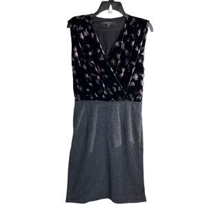 RACHEL ROY Velvet Tweed Faux Wrap Dress Office Career Whimsigoth Romantic Sz 2